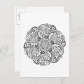 Round-Doodle-Design Postkarte (Vorne/Hinten)