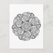 Round-Doodle-Design Postkarte (Vorderseite)