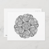 Round-Doodle-Design Postkarte (Vorne/Hinten)