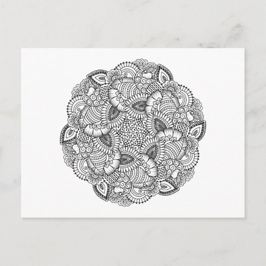 Round-Doodle-Design Postkarte (Vorderseite)