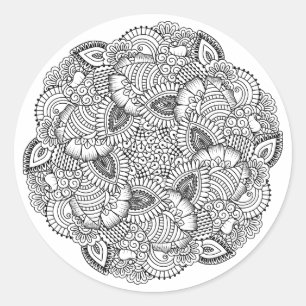 Round-Doodle-Design Runder Aufkleber