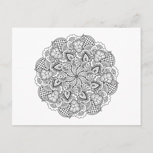 Round Doodle Postkarte (Vorderseite)
