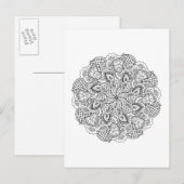 Round Doodle Postkarte (Vorne/Hinten)