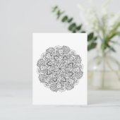 Round Doodle Postkarte (Stehend Vorderseite)