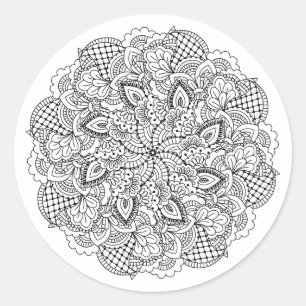 Round Doodle Runder Aufkleber