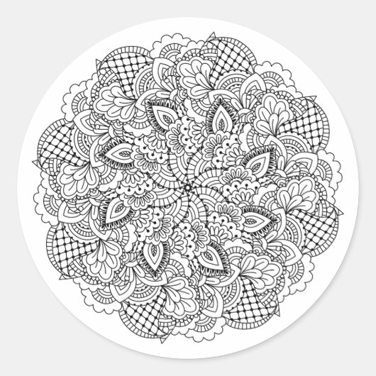 Round Doodle Runder Aufkleber (Vorderseite)