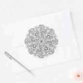 Round Doodle Runder Aufkleber (Umschlag)