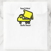 Round Dump Truck Birthday Geschenketikett Runder Aufkleber (Tasche)