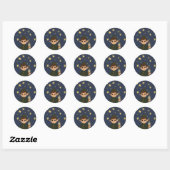 Round Elf Starry Night Watcher Sticker (Blatt)