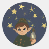 Round Elf Starry Night Watcher Sticker (Vorderseite)