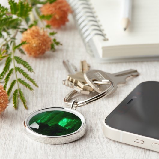 Round Emerald Schlüsselanhänger (Seite)