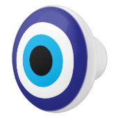 Round Evil Eye Blue Mati Keramik Knopf Keramikknauf (Rechts)