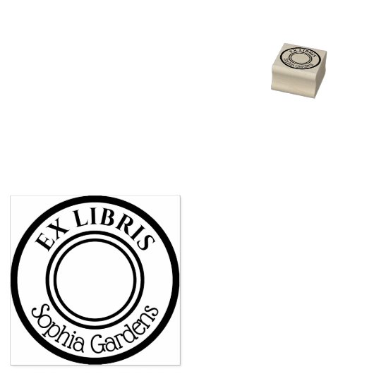 Round Ex Libris Gummistempel (Stempel)