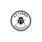Round Ex Libris - Ladybird Gummistempel (Prägung)
