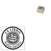 Round Ex Libris Stacks Motif Gummistempel (Stempel)