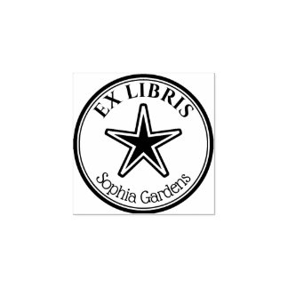 Round Ex Libris - Star Gummistempel