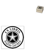 Round Ex Libris Star Motif v2 Gummistempel (Stempel)