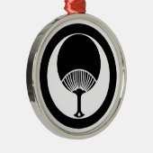 Round Fan in Circle Silbernes Ornament (Rechts)