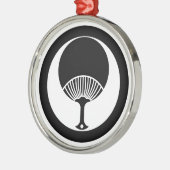 Round Fan in Circle Silbernes Ornament (Links)