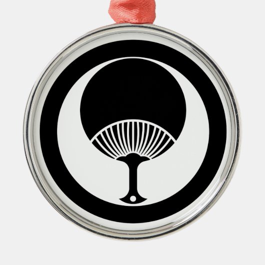 Round Fan in Circle Silbernes Ornament (Vorne)