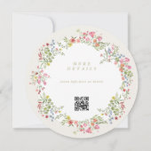 Round Floral Arch QR CODE Hochzeitswebsite UAWG Einladung (Rückseite)