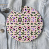Round floral mouse pad featuring a symmetrical  button (Beispiel)