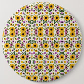 Round floral mousepad featuring a vibrant pattern button (Vorderseite)