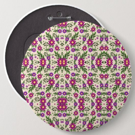 Round floral pattern with intricate purple  button (Vorne & Hinten)