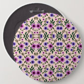 Round floral pattern with purple, pink, and blue  button (Vorne & Hinten)