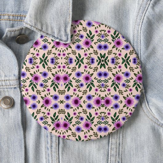 Round floral pattern with purple, pink, and blue  button (Beispiel)