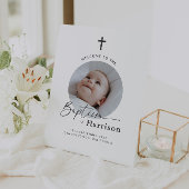 Round Foto Baptisse - Begrüßungszeichen Sockelschild