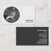 Round Foto - Red Pigeon B&W Visitenkarte (Vorne/Hinten)