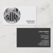 Round Foto - Shopping Mall B&W Visitenkarte (Vorne/Hinten)