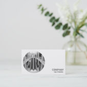 Round Foto - Shopping Mall B&W Visitenkarte (Stehend Vorderseite)