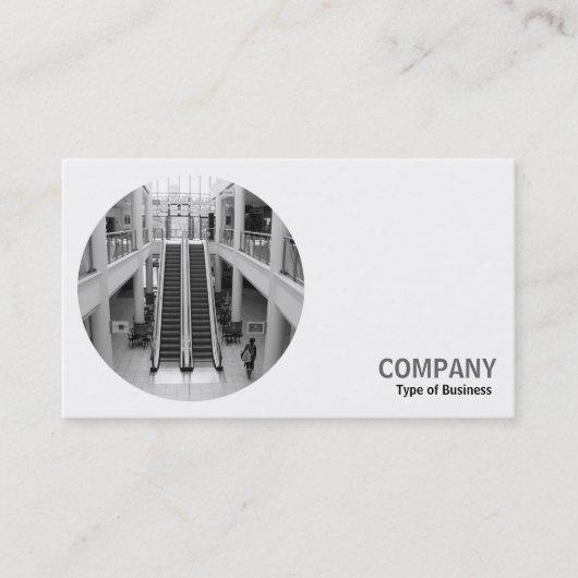 Round Foto - Shopping Mall B&W Visitenkarte (Vorderseite)