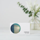 Round-Foto - Sun-Reflektion eines Office-Blocks Visitenkarte (Stehend Vorderseite)