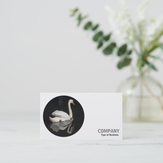 Round Foto - Swan 02 Visitenkarte (Stehend Vorderseite)