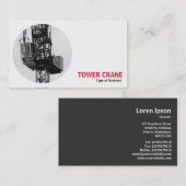 Round Foto - Tower Crane 02 B&W Visitenkarte (Vorne/Hinten)