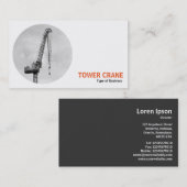 Round Foto - Tower Crane B&W Visitenkarte (Vorne/Hinten)