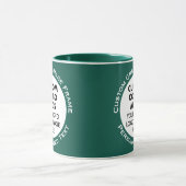Round Frame 2 Photo Text Hunter Green Custom Combo Tasse (Zentrum)