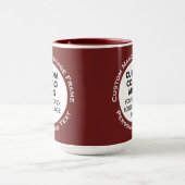 Round Frame 2 Photo Text Large Maroon Custom Combo Tasse (Zentrum)