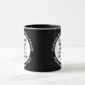 Round Frame 2 x Photo + Text Black Custom Combo Tasse (Zentrum)