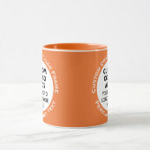 Round Frame 2 x Photo + Text Orange Custom Combo Tasse (Zentrum)