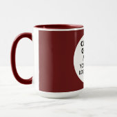 Round Frame Photo Logo Large Maroon Custom Combo Tasse (Links)