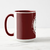 Round Frame Photo & Text Large Maroon Custom Combo Tasse (Links)