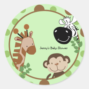 Round-Gefallen-Sticker - Jungle Adventure Animals Runder Aufkleber