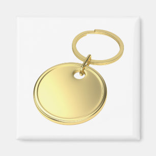 Round gold keychain magnet