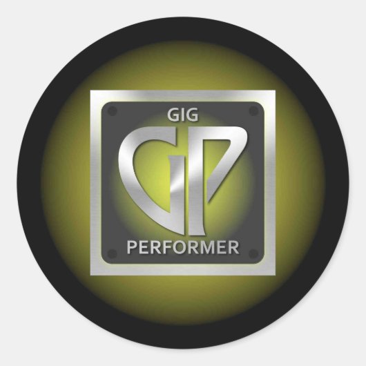 Round GP-Aufkleber mit gelbem Logo Runder Aufkleber (Vorderseite)