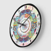 Round Grafitti Wall Clock Große Wanduhr (Winkel)