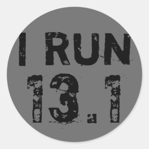 Round Gray I Run 13.1 Aufkleber